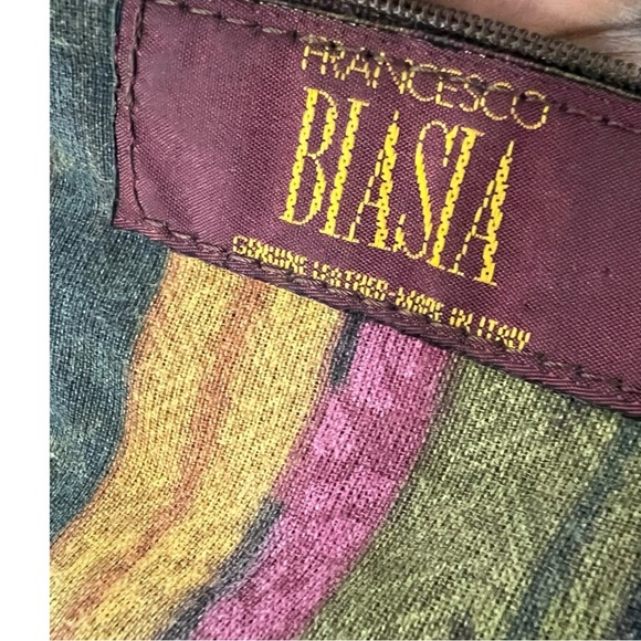 Francesco Biasia Navy Leather Bucket Bag - Picture 8 of 9